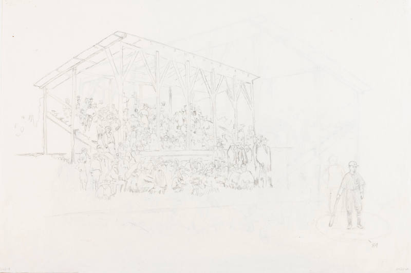 Study for "Waiting for Queen Elberta at the Peach Festival"