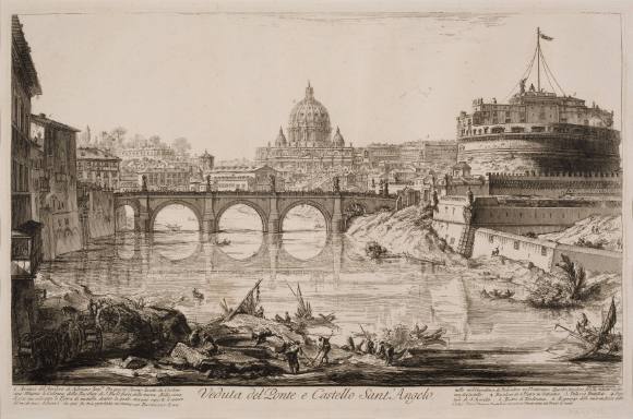 Veduta del Ponte e Castello Sant’Angelo (View of the Bridge and Castel Sant’ Angelo), from Vedute di Roma (Views of Rome)