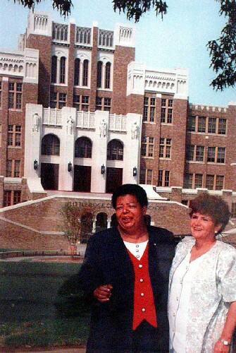 Elizabeth Eckford and Hazel Bryan Massery in Front of Central High, September 1997