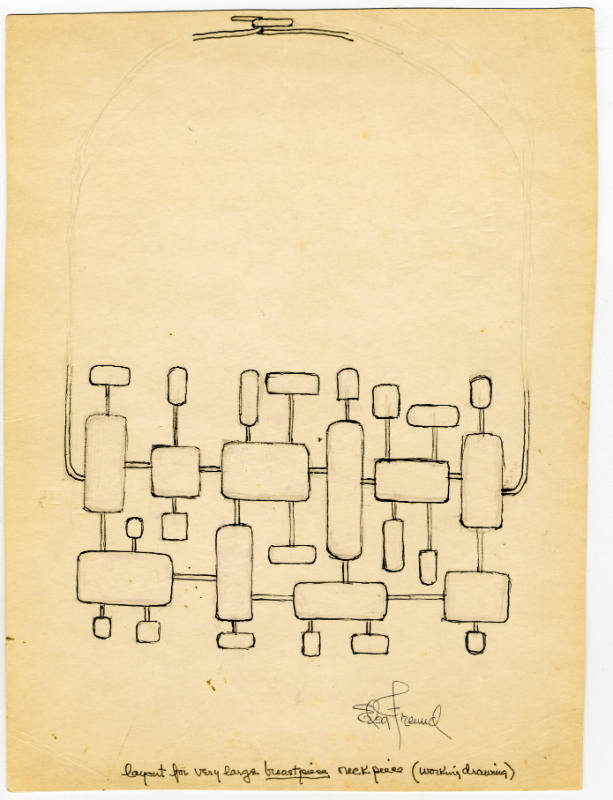 Jewelry Design: Layout for Very Large "Breastpiece" Neck Piece (working drawing)
